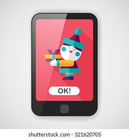Santa Claus flat icon with long shadow, eps10
