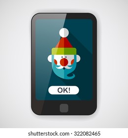 Santa Claus flat icon with long shadow, eps10