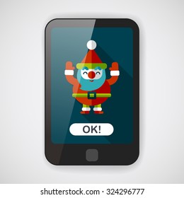 Santa Claus flat icon with long shadow, eps10