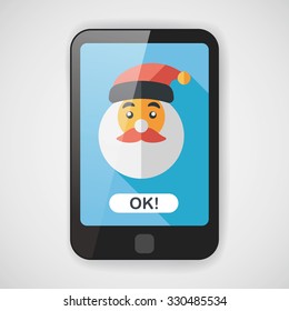 Santa Claus flat icon with long shadow eps10