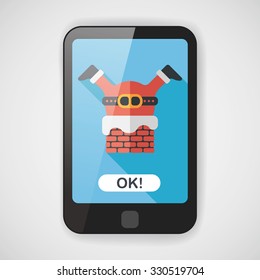 Santa Claus flat icon with long shadow, eps10