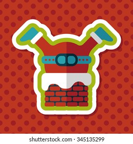 Santa Claus flat icon with long shadow, eps10