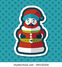 Santa Claus flat icon with long shadow eps10
