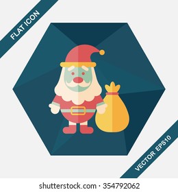 Santa Claus flat icon with long shadow, eps10