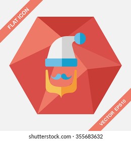 Santa Claus flat icon with long shadow, eps10