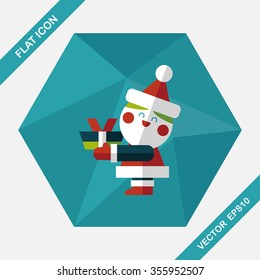 Santa Claus flat icon with long shadow, eps10