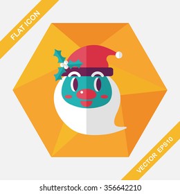 Santa Claus flat icon with long shadow, eps10