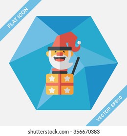 Santa Claus flat icon with long shadow, eps10