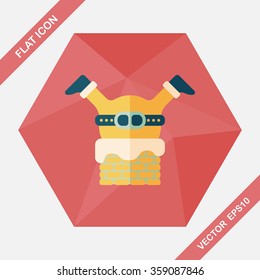 Santa Claus flat icon with long shadow, eps10