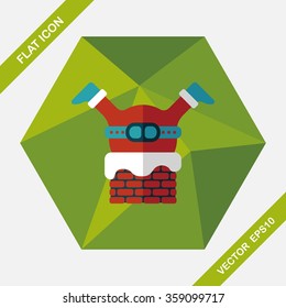 Santa Claus flat icon with long shadow, eps10
