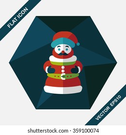 Santa Claus flat icon with long shadow eps10