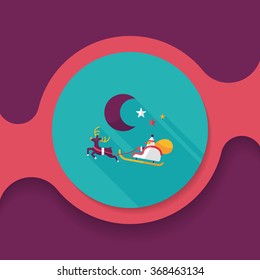 Santa Claus flat icon with long shadow, eps10