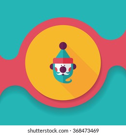 Santa Claus flat icon with long shadow, eps10