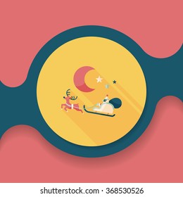 Santa Claus flat icon with long shadow, eps10