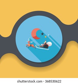 Santa Claus flat icon with long shadow, eps10