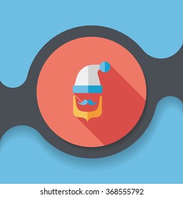 Santa Claus flat icon with long shadow, eps10
