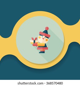 Santa Claus flat icon with long shadow, eps10