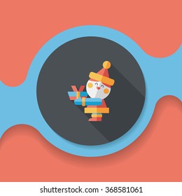 Santa Claus flat icon with long shadow, eps10