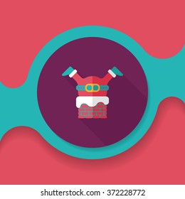 Santa Claus flat icon with long shadow, eps10