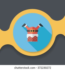 Santa Claus flat icon with long shadow, eps10