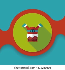 Santa Claus flat icon with long shadow, eps10