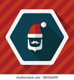 Santa Claus flat icon with long shadow, eps10