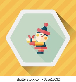 Santa Claus flat icon with long shadow, eps10