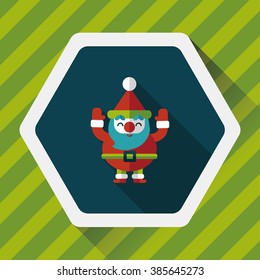 Santa Claus flat icon with long shadow, eps10