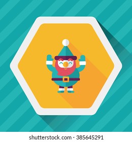 Santa Claus flat icon with long shadow, eps10