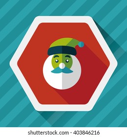Santa Claus flat icon with long shadow eps10
