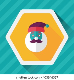 Santa Claus flat icon with long shadow eps10