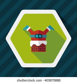 Santa Claus flat icon with long shadow, eps10