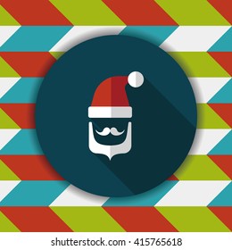 Santa Claus flat icon with long shadow, eps10