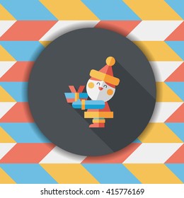 Santa Claus flat icon with long shadow, eps10