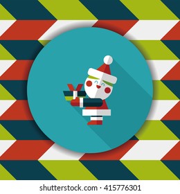 Santa Claus flat icon with long shadow, eps10