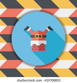 Santa Claus flat icon with long shadow, eps10