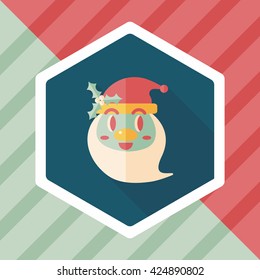 Santa Claus flat icon with long shadow, eps10