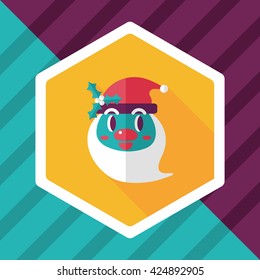Santa Claus flat icon with long shadow, eps10
