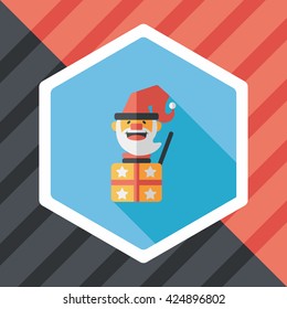 Santa Claus flat icon with long shadow, eps10