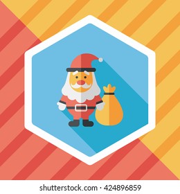 Santa Claus flat icon with long shadow, eps10