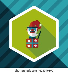 Santa Claus flat icon with long shadow, eps10