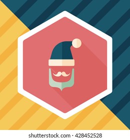 Santa Claus flat icon with long shadow, eps10