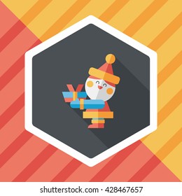 Santa Claus flat icon with long shadow, eps10