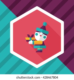 Santa Claus flat icon with long shadow, eps10