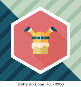 Santa Claus flat icon with long shadow, eps10
