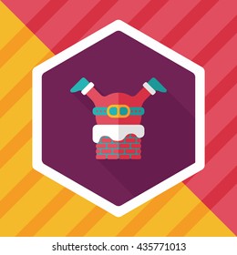 Santa Claus flat icon with long shadow, eps10