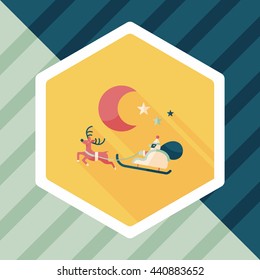 Santa Claus flat icon with long shadow, eps10