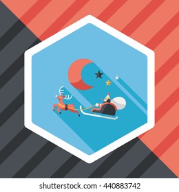 Santa Claus flat icon with long shadow, eps10