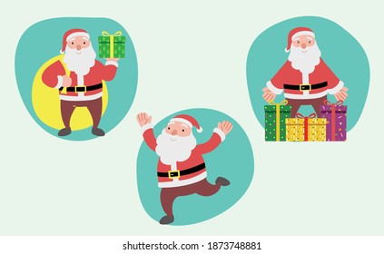 Santa claus flat icon vector illustration