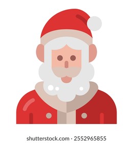 santa claus flat icon,vector and illustration